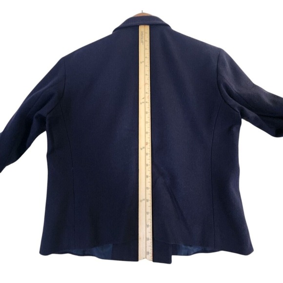 J. Crew Wool Jacket Women's Size 6 Navy Blue Double Breasted Nautical Pea Coat - Picture 7 of 8
